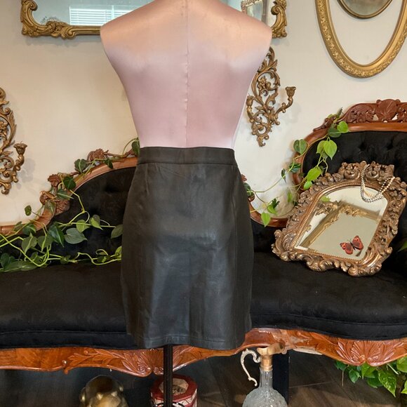 USA Extreme Biker Leather 100% Real Mini Skirt Size 17/18 Black - Picture 5 of 8